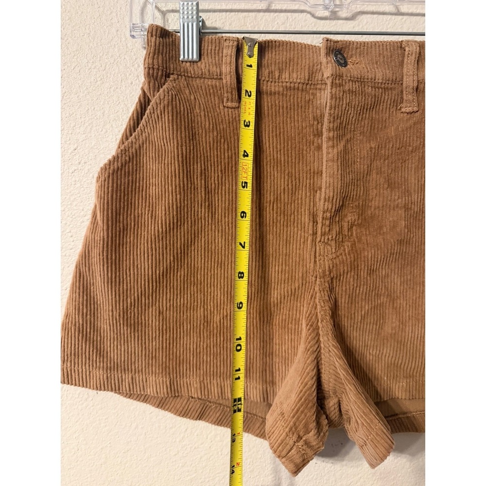 Hollister Ultra High Rise Corduroy Shorts Women's Size Small Tan - Picture 2 of 5